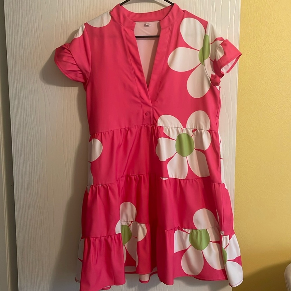 Cute pink tiered dress